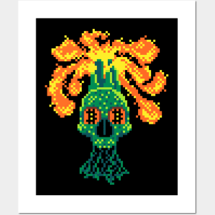 Skull of Satoshi Pixel Art Posters and Art